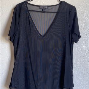 Forever 21 + Black Mesh Top